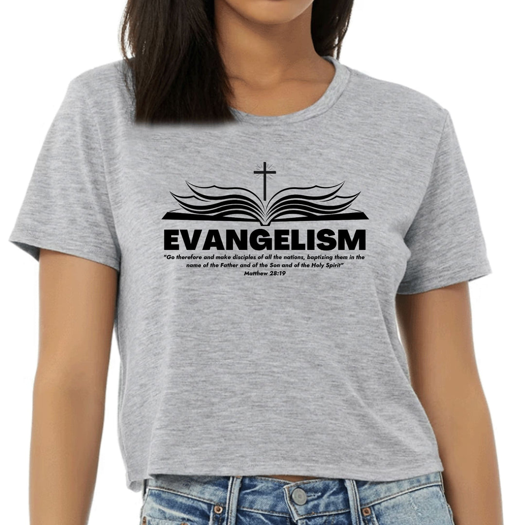 Womens Cropped Graphic T-shirt Evangelism - Go Therefore and Make - Womens