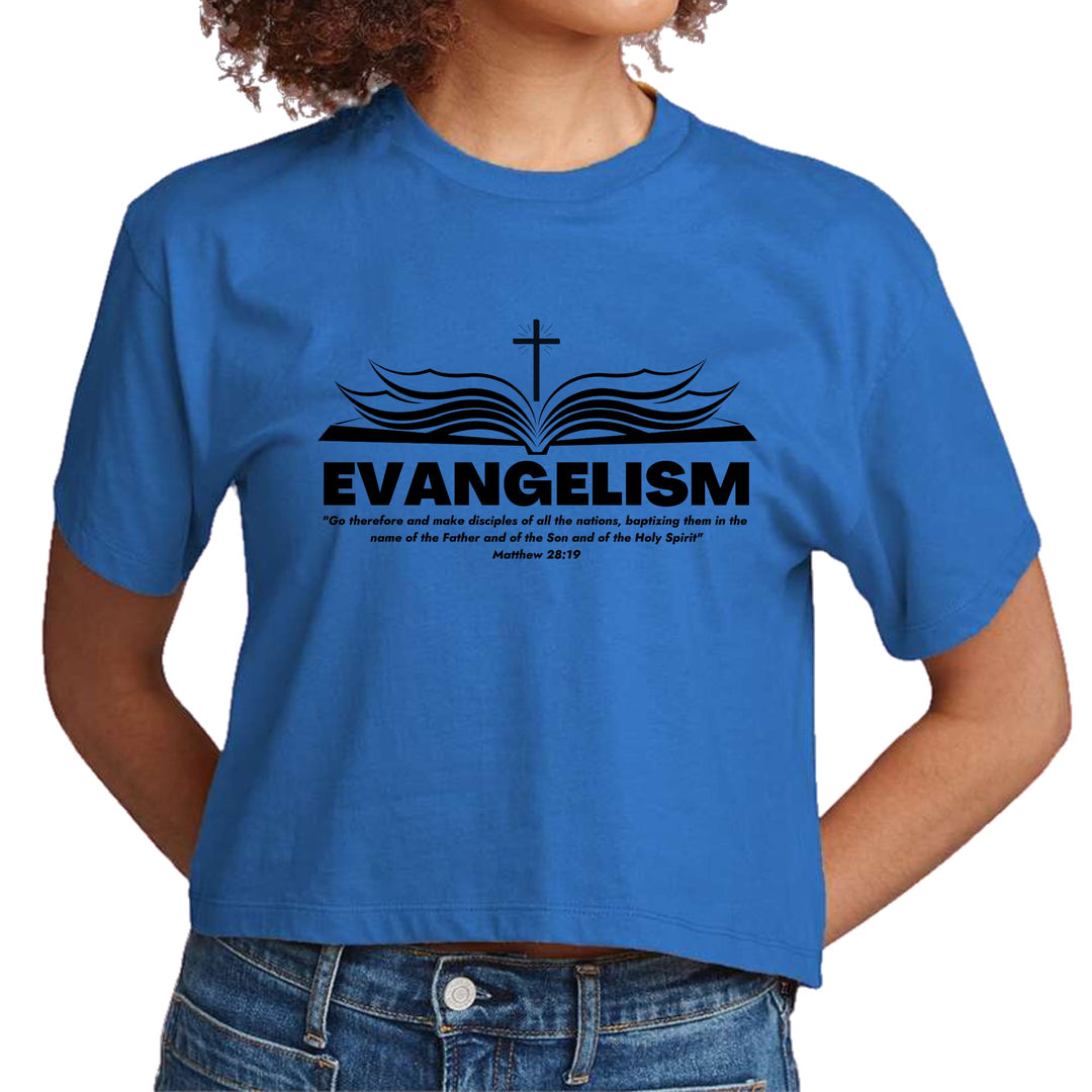 Womens Cropped Graphic T-shirt Evangelism - Go Therefore and Make - Womens