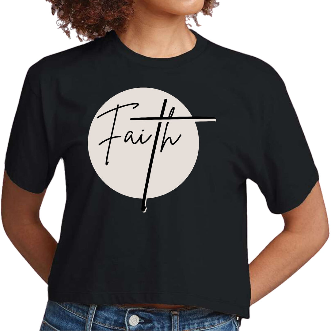 Womens Cropped Graphic T-shirt Faith Print - Womens | T-Shirts | Cropped