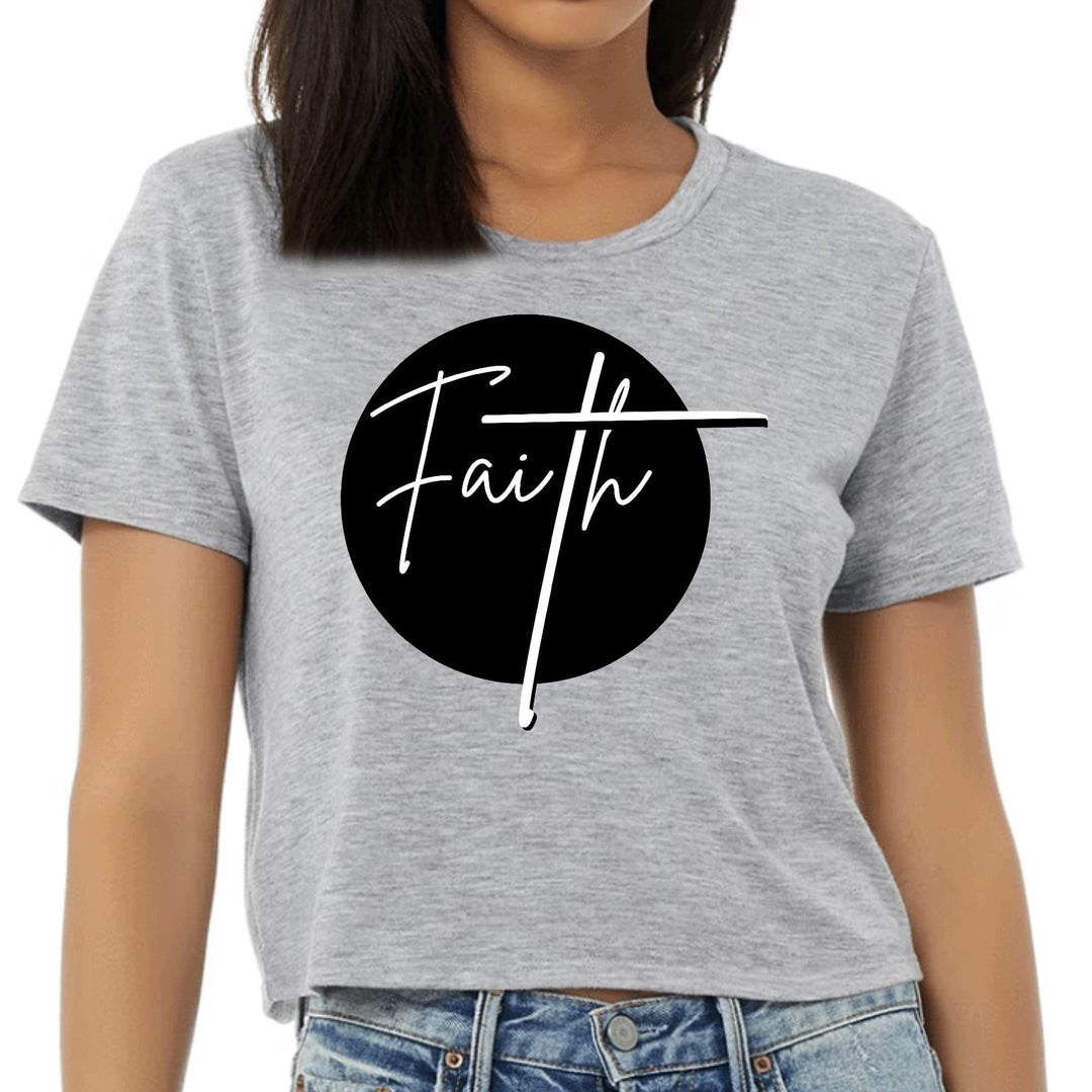 Womens Cropped Graphic T-shirt Faith Print - Womens | T-Shirts | Cropped