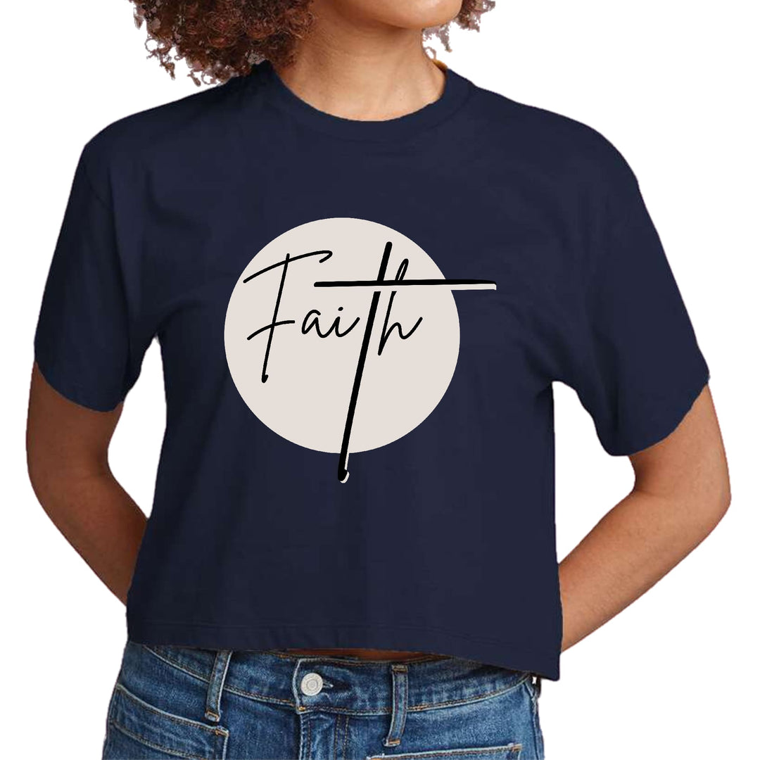 Womens Cropped Graphic T-shirt - Faith Print - Womens | T-Shirts | Cropped