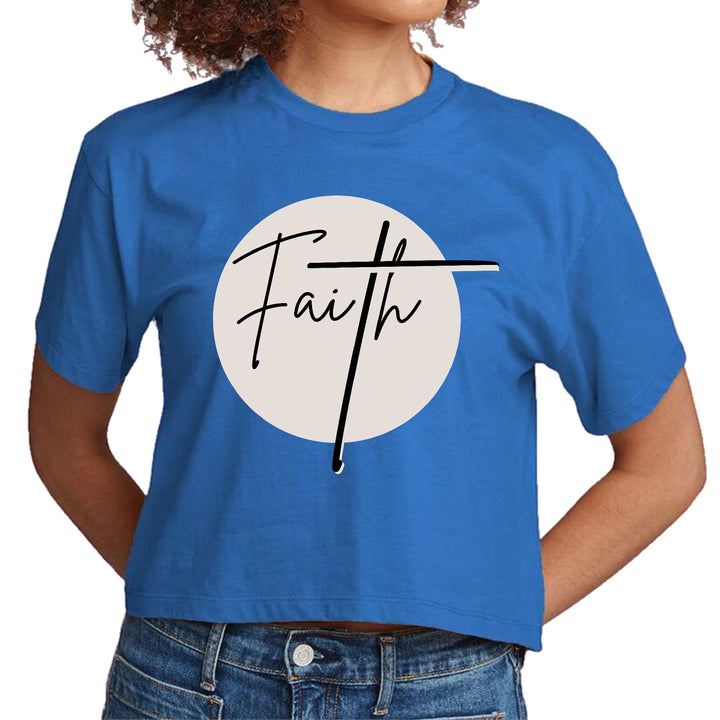 Womens Cropped Graphic T-shirt - Faith Print - Womens | T-Shirts | Cropped