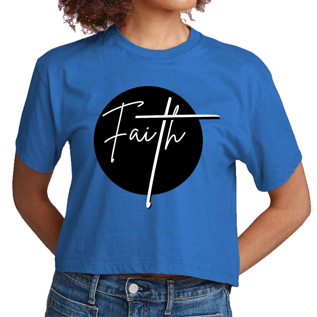 Womens Cropped Graphic T-shirt Faith Print - Womens | T-Shirts | Cropped