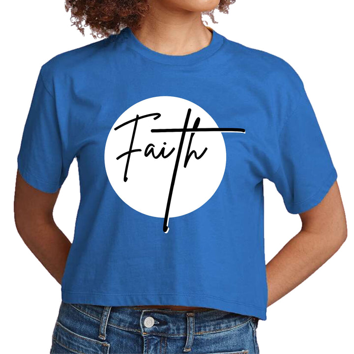 Womens Cropped Graphic T-shirt Faith Print - Womens | T-Shirts | Cropped