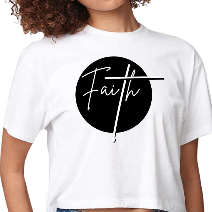 Womens Cropped Graphic T-shirt Faith Print - Womens | T-Shirts | Cropped