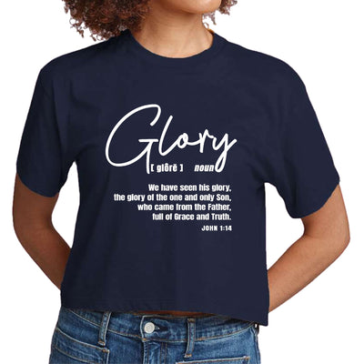 Womens Cropped Graphic T-shirt Glory - Christian Inspiration - Womens