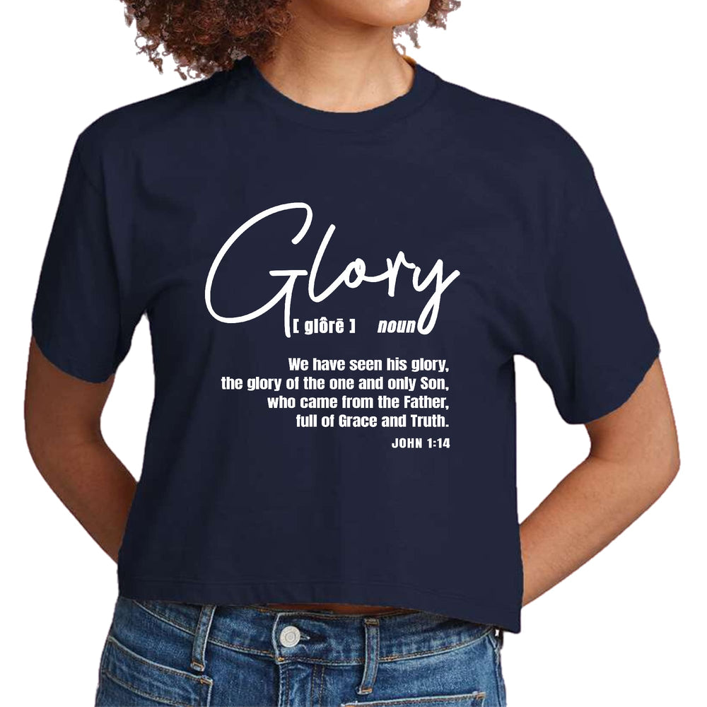 Womens Cropped Graphic T-shirt Glory - Christian Inspiration - Womens