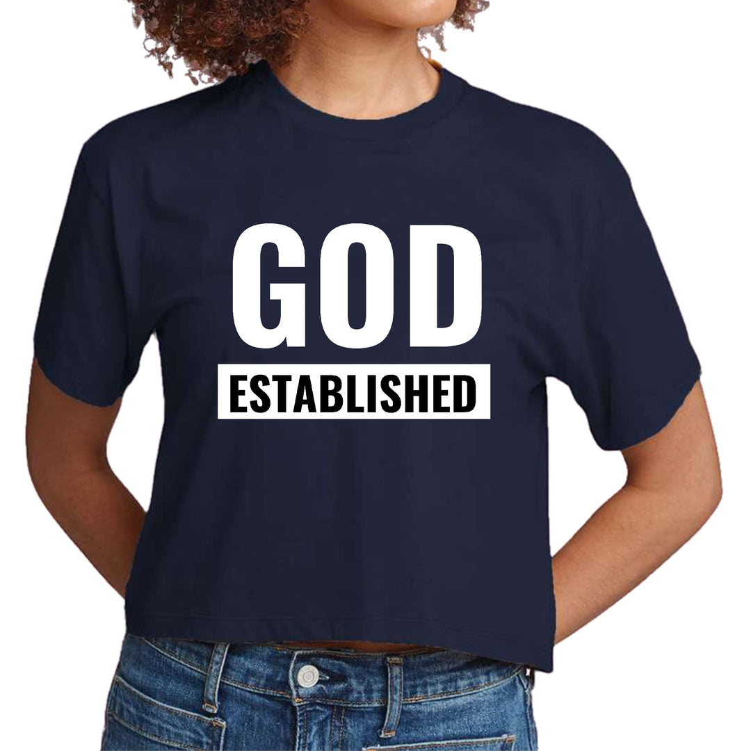 Womens Cropped Graphic T-shirt God Established - Womens | T-Shirts | Cropped