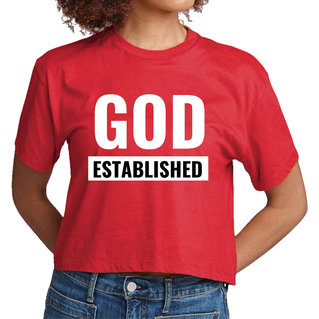 Womens Cropped Graphic T-shirt God Established - Womens | T-Shirts | Cropped