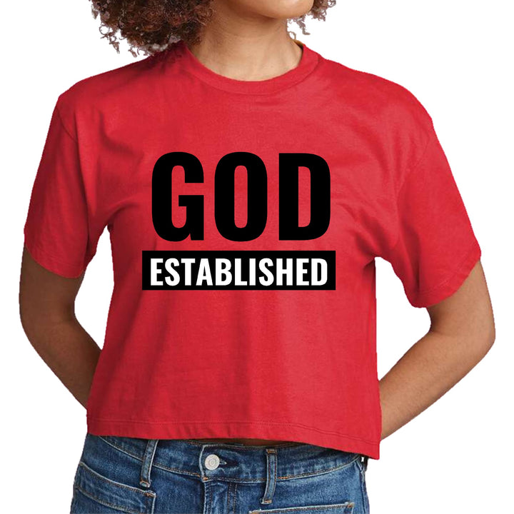 Womens Cropped Graphic T-shirt God Established - Womens | T-Shirts | Cropped