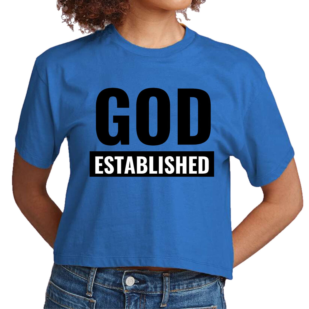 Womens Cropped Graphic T-shirt God Established - Womens | T-Shirts | Cropped