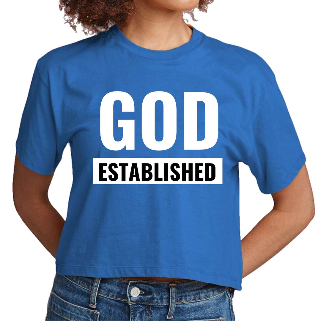 Womens Cropped Graphic T-shirt God Established - Womens | T-Shirts | Cropped