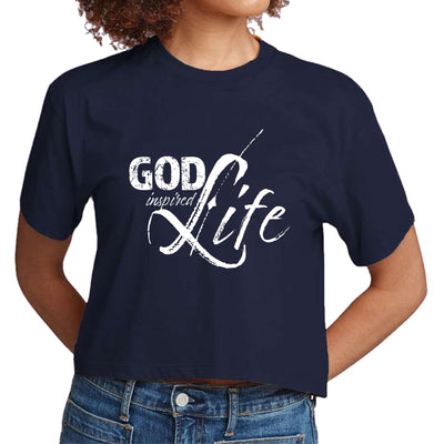 Womens Cropped Graphic T-shirt God Inspired Life - Womens | T-Shirts | Cropped