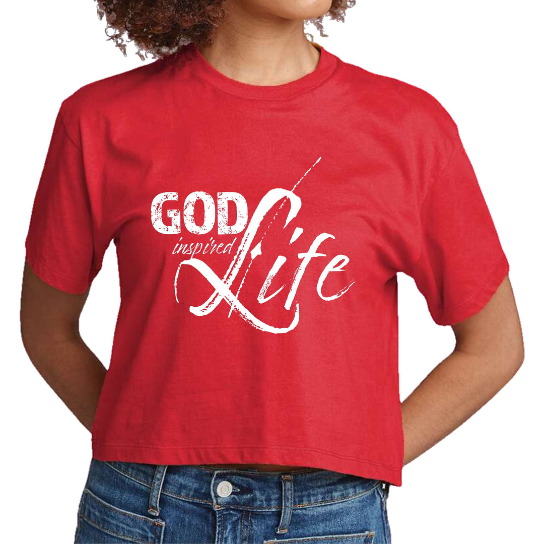 Womens Cropped Graphic T-shirt God Inspired Life - Womens | T-Shirts | Cropped