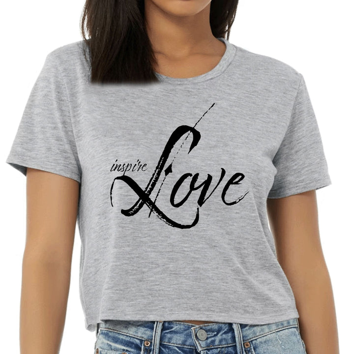 Womens Cropped Graphic T-shirt Inspire Love - Womens | T-Shirts | Cropped