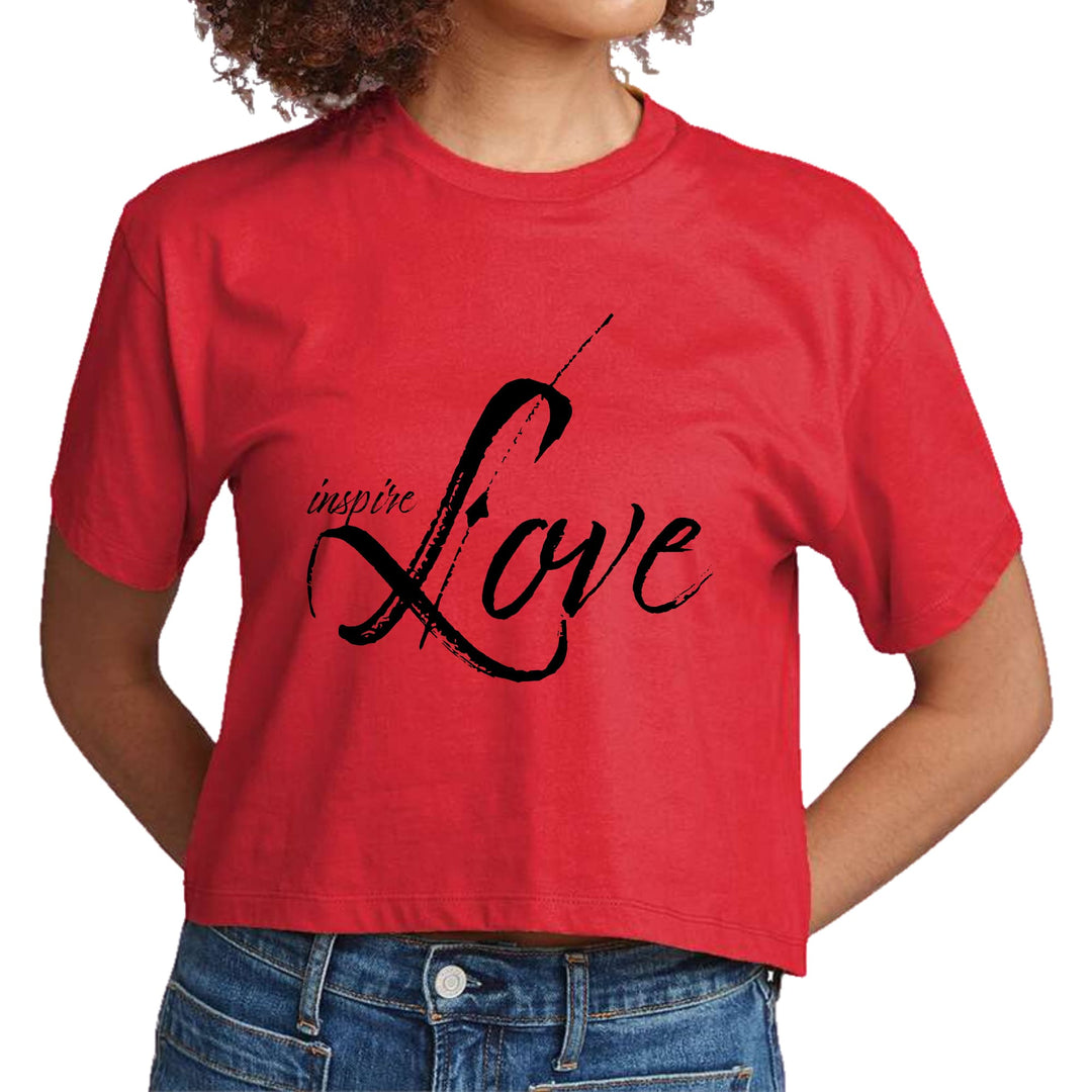 Womens Cropped Graphic T-shirt Inspire Love - Womens | T-Shirts | Cropped