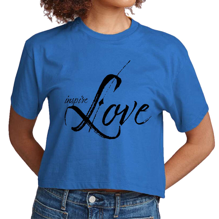 Womens Cropped Graphic T-shirt Inspire Love - Womens | T-Shirts | Cropped