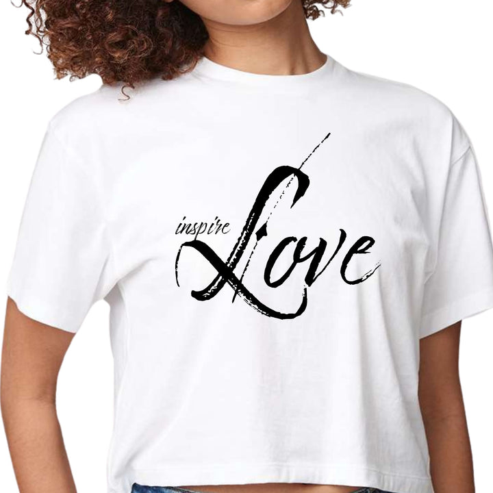 Womens Cropped Graphic T-shirt Inspire Love - Womens | T-Shirts | Cropped