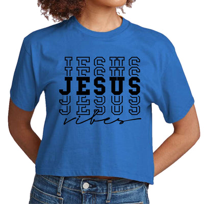 Womens Cropped Graphic T-Shirt Jesus Vibes - Womens | T-Shirts | Cropped