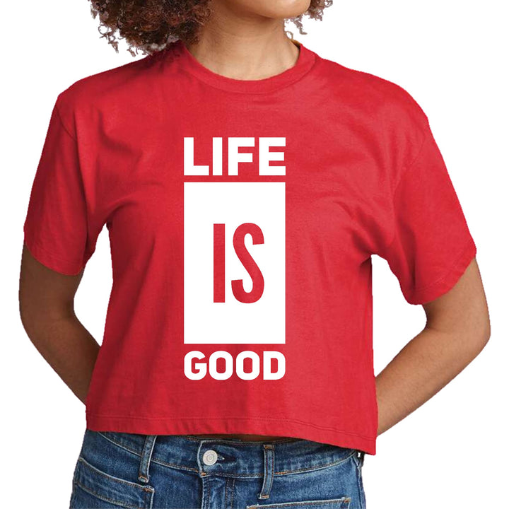 Womens Cropped Graphic T-shirt Life is Good - Womens | T-Shirts | Cropped