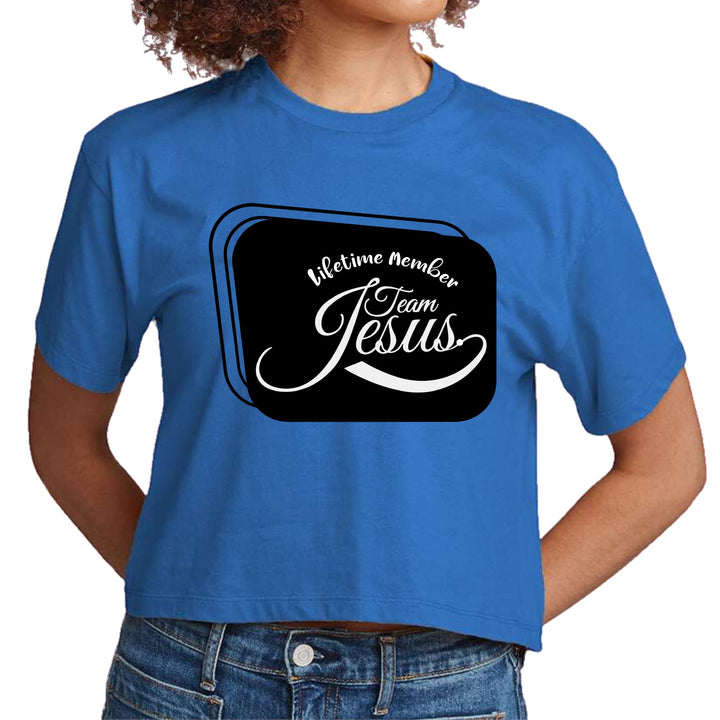 Womens Cropped Graphic T-shirt Lifetime Member Team Jesus - Womens | T-Shirts