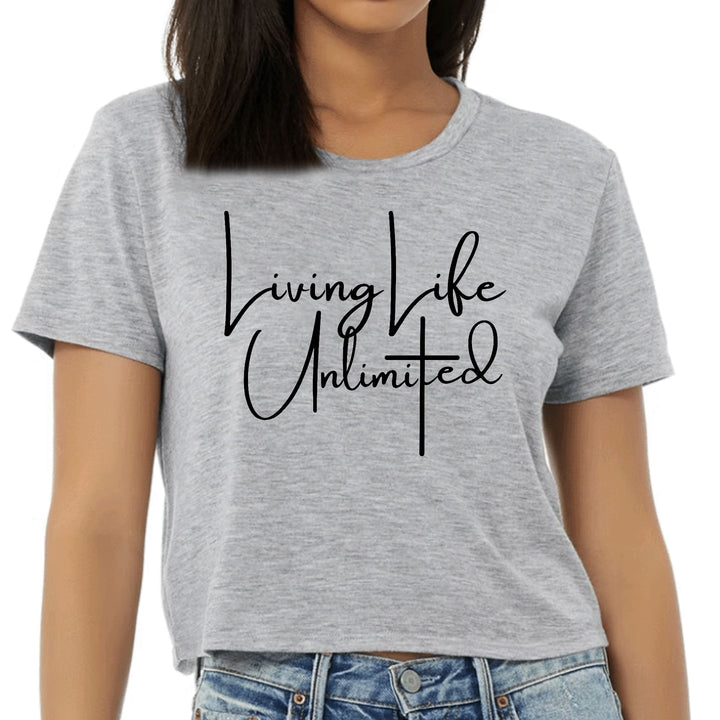 Womens Cropped Graphic T-shirt Living Life Unlimited - Womens | T-Shirts