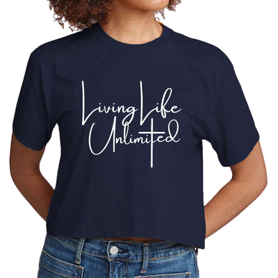Womens Cropped Graphic T-shirt Living Life Unlimited - Womens | T-Shirts