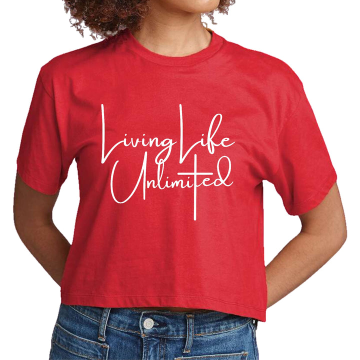 Womens Cropped Graphic T-shirt Living Life Unlimited - Womens | T-Shirts