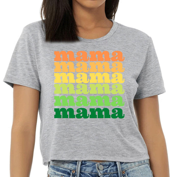 Womens Cropped Graphic T-shirt Mama Celebrating Mothers - Womens | T-Shirts