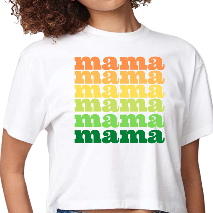 Womens Cropped Graphic T-shirt Mama Celebrating Mothers - Womens | T-Shirts