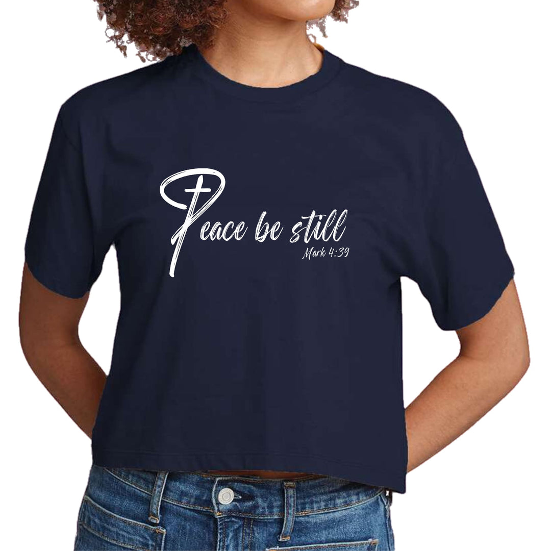 Womens Cropped Graphic T-shirt Peace be Still - Womens | T-Shirts | Cropped