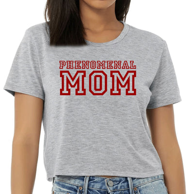 Womens Cropped Graphic T-shirt Phenomenal Mom Red Print - Womens | T-Shirts