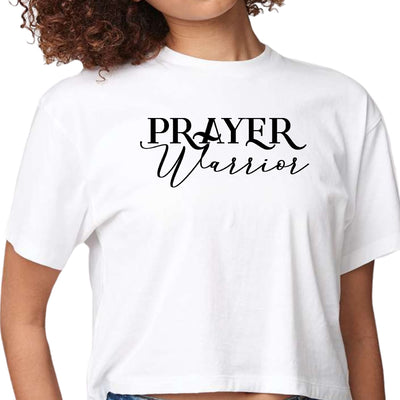 Womens Cropped Graphic T-shirt Prayer Warrior Script Style - Womens | T-Shirts