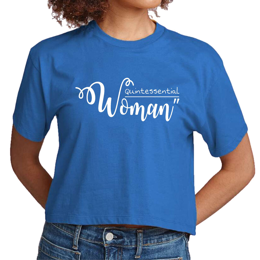 Womens Cropped Graphic T-shirt Quintessential Woman - Womens | T-Shirts