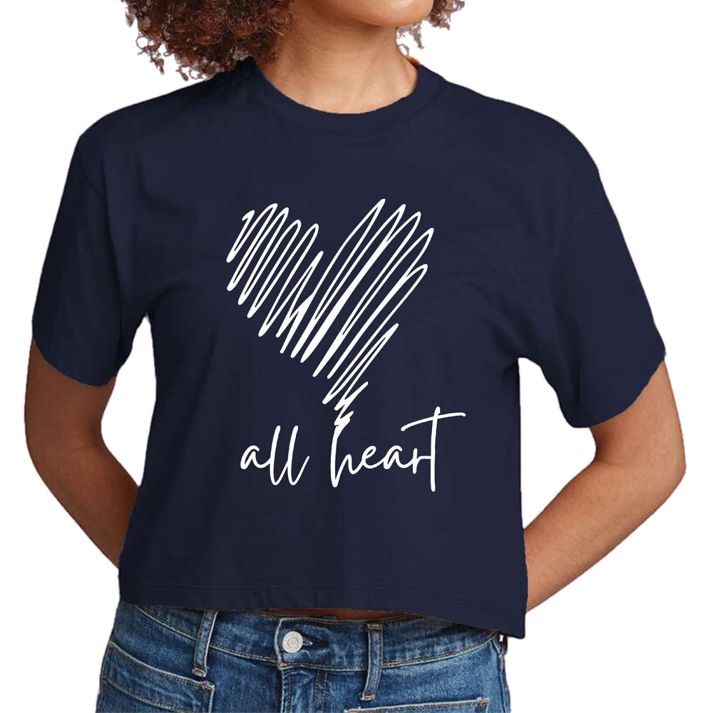 Womens Cropped Graphic T-shirt Say it Soul - All Heart Line Art Print - Womens