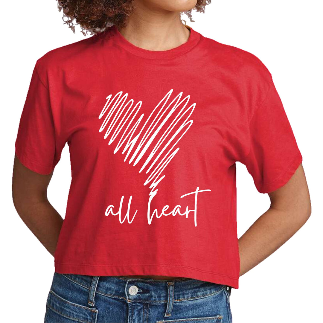 Womens Cropped Graphic T-shirt Say it Soul - All Heart Line Art Print - Womens