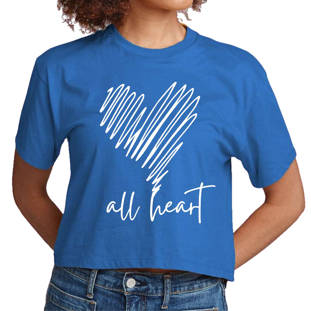 Womens Cropped Graphic T-shirt Say it Soul - All Heart Line Art Print - Womens