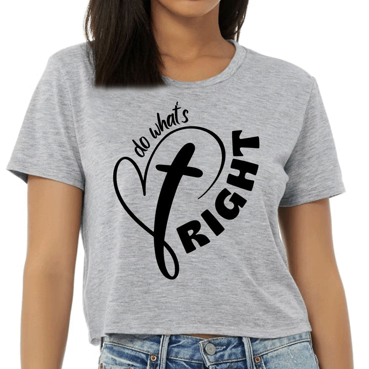 Womens Cropped Graphic T-shirt Say it Soul - do What’s Right Black - Womens