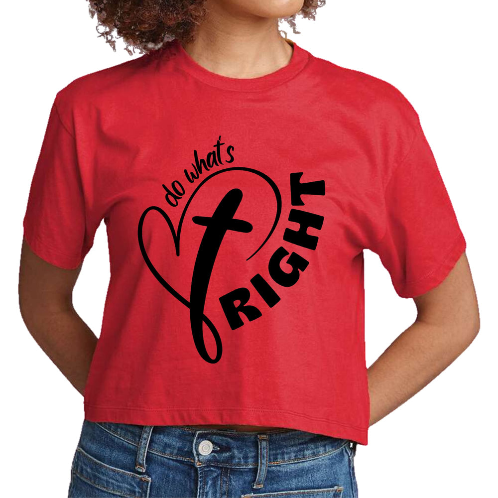 Womens Cropped Graphic T-shirt Say it Soul - do What’s Right Black - Womens