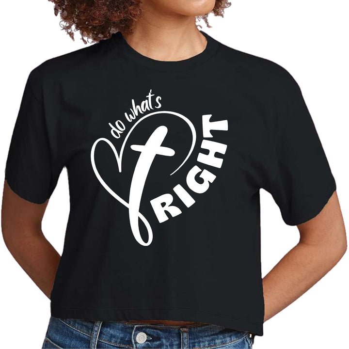 Womens Cropped Graphic T-shirt Say it Soul - do What’s Right - Womens