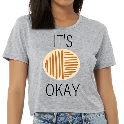 Womens Cropped Graphic T-shirt Say It Soul Its Okay Black - Womens | T-Shirts