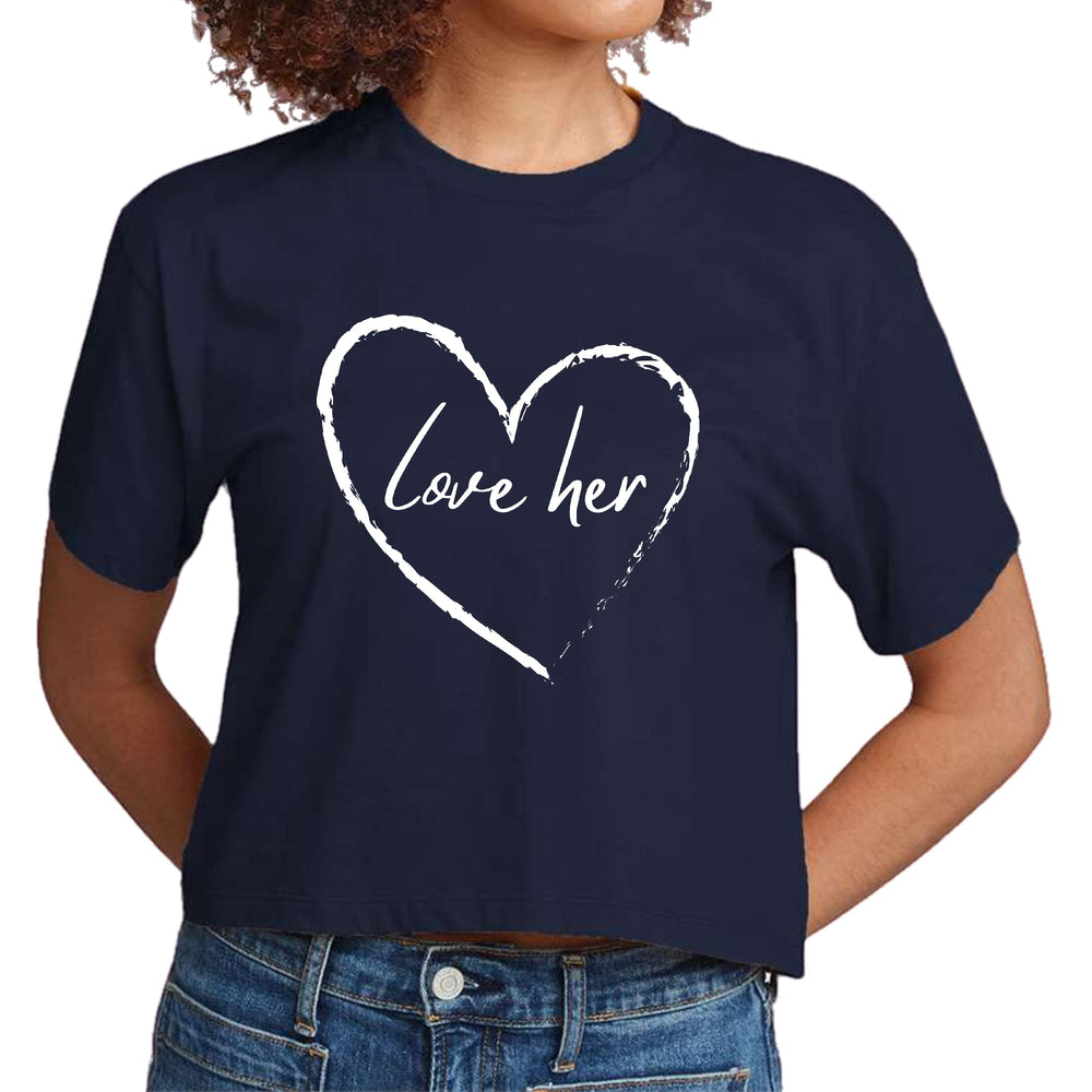 Womens Cropped Graphic T-shirt - Say it Soul Love Her - Womens | T-Shirts