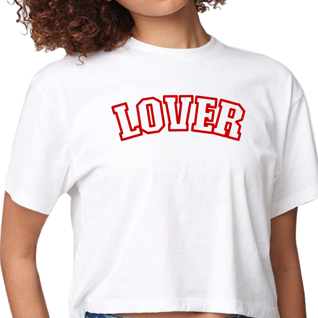 Womens Cropped Graphic T-shirt Say it Soul Lover Red - Womens | T-Shirts