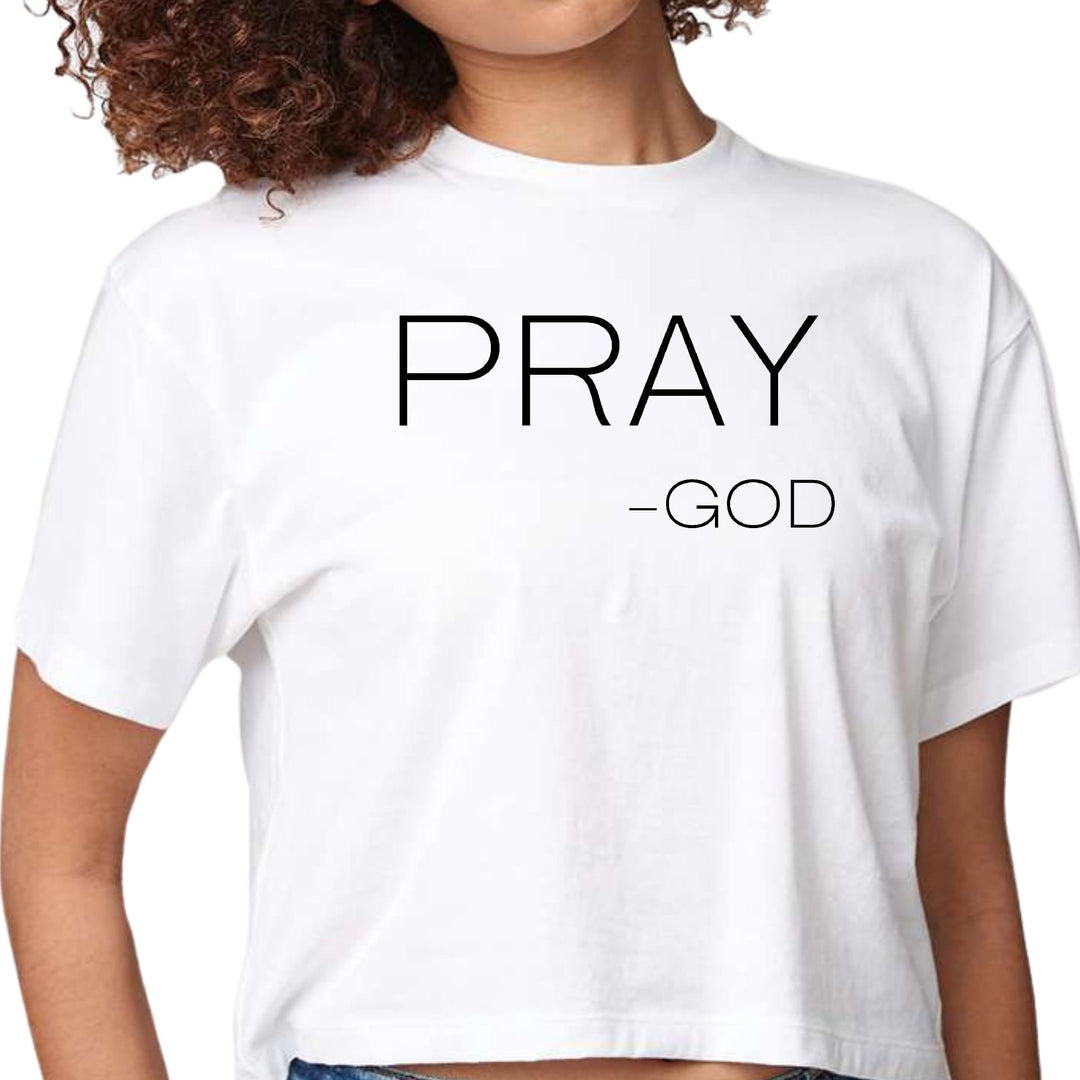 Womens Cropped Graphic T-shirt - Say it Soul - Pray -god - Womens | T-Shirts