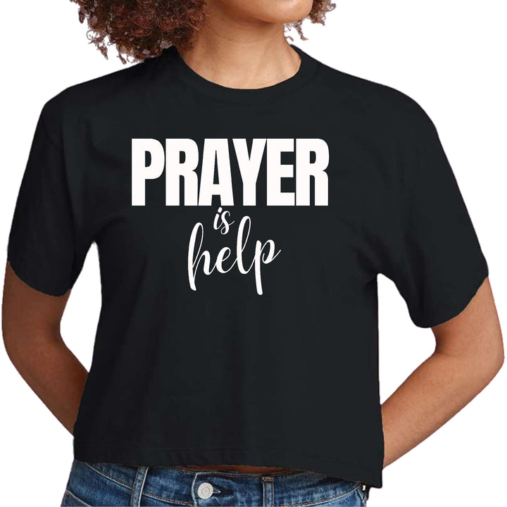 Womens Cropped Graphic T-shirt Say it Soul - Prayer is Help, - Womens