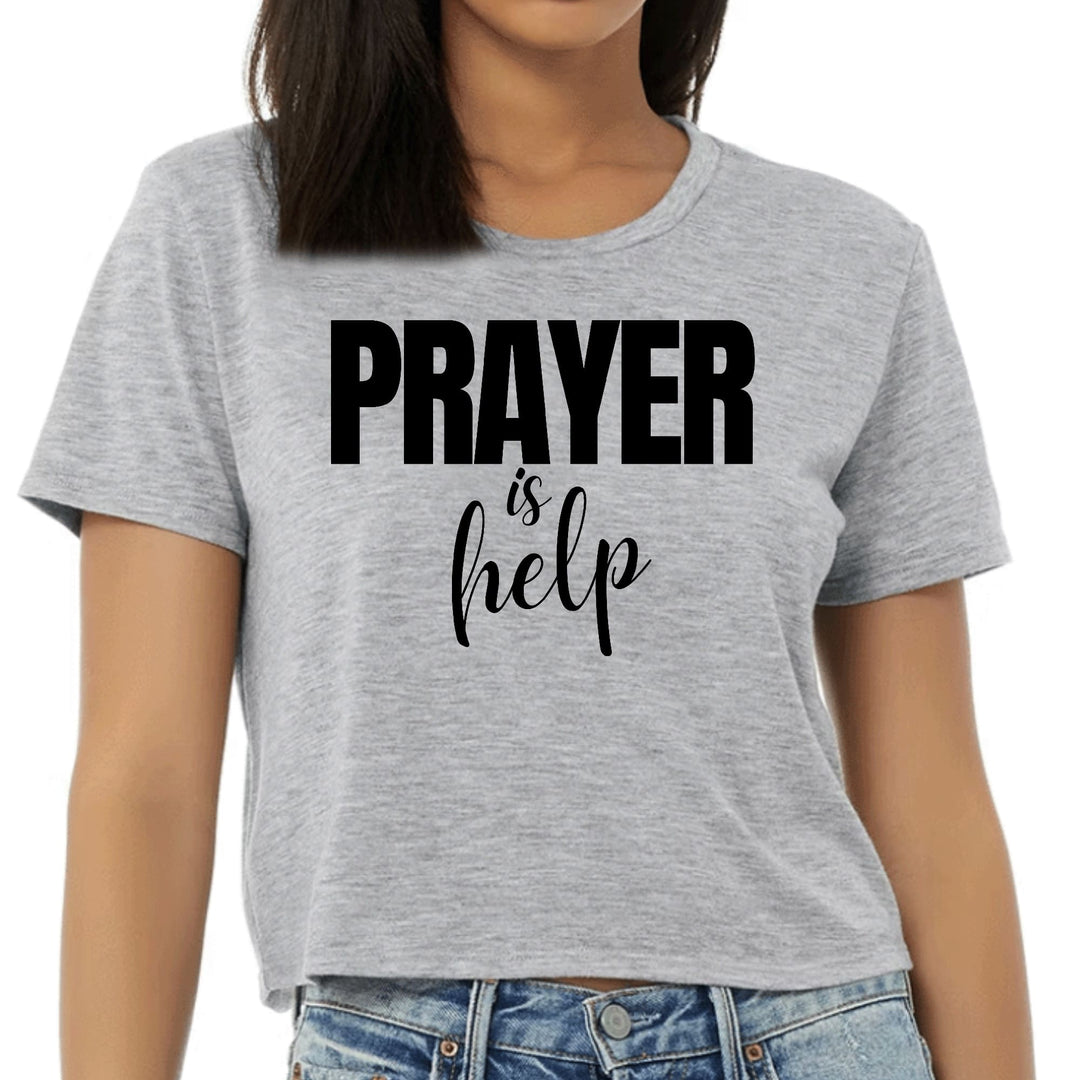 Womens Cropped Graphic T-shirt - Say it Soul - Prayer is Help, - Womens