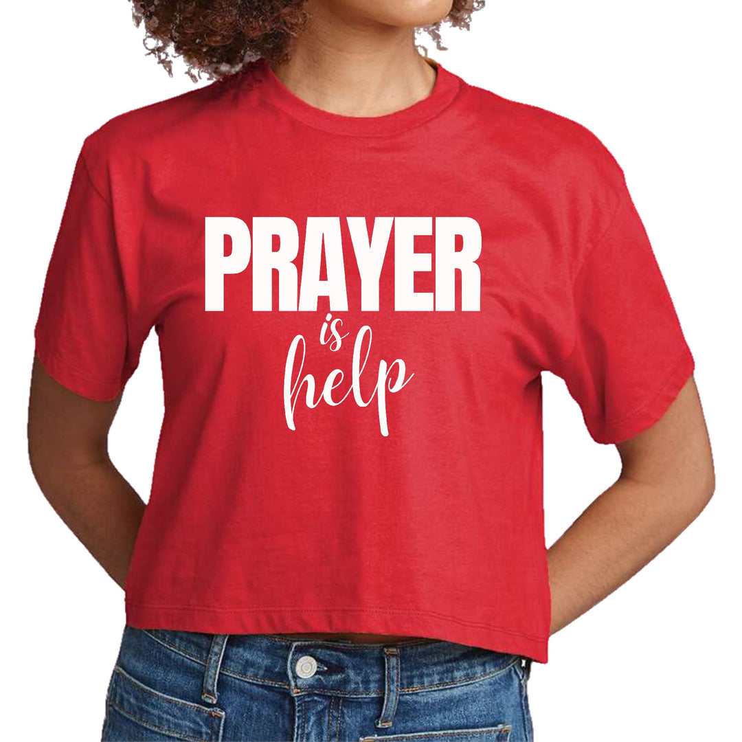 Womens Cropped Graphic T-shirt - Say it Soul - Prayer is Help, - Womens