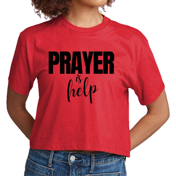 Womens Cropped Graphic T-shirt - Say it Soul - Prayer is Help, - Womens