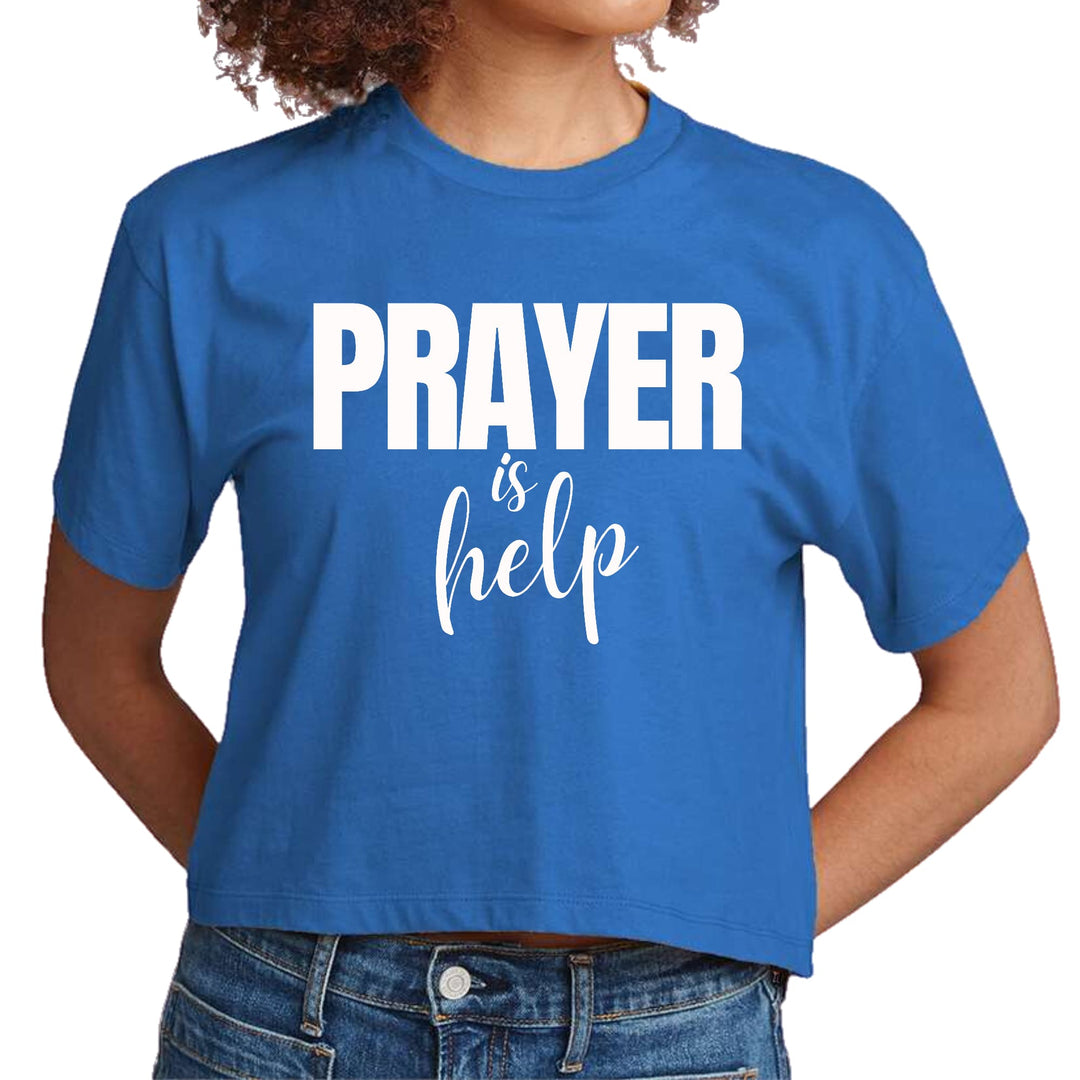 Womens Cropped Graphic T-shirt Say it Soul - Prayer is Help, - Womens