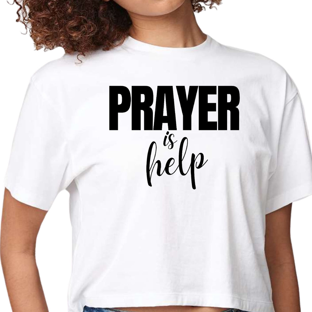 Womens Cropped Graphic T-shirt Say it Soul - Prayer is Help, - Womens